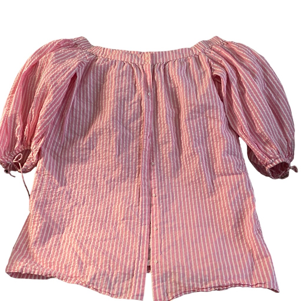 ZARA Striped Off the Shoulder Shirt Dress
